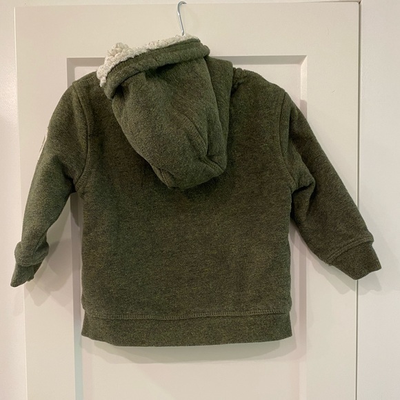 Cute army green toddler boy sweater with fox - Picture 4 of 5
